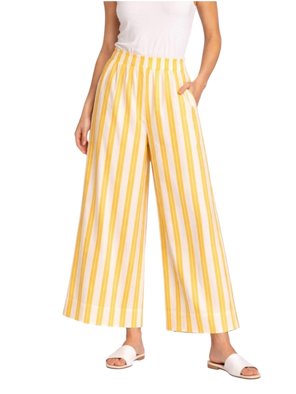 Anthropologie SUNDRY Candy Striped Wide-Leg New Pants. Size Medium.